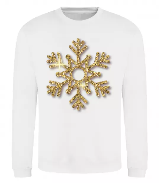 Світшот Золота сніжинка Білий фото