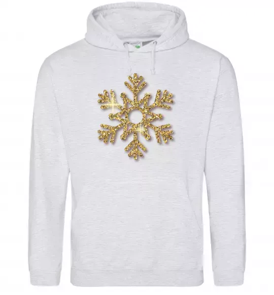 Мужская толстовка (худи) Золота сніжинка Серый меланж фото