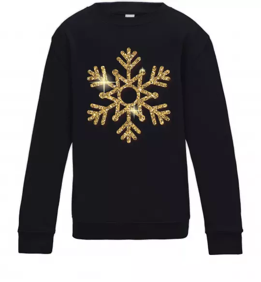 Дитячий світшот Золота сніжинка Чорний фото