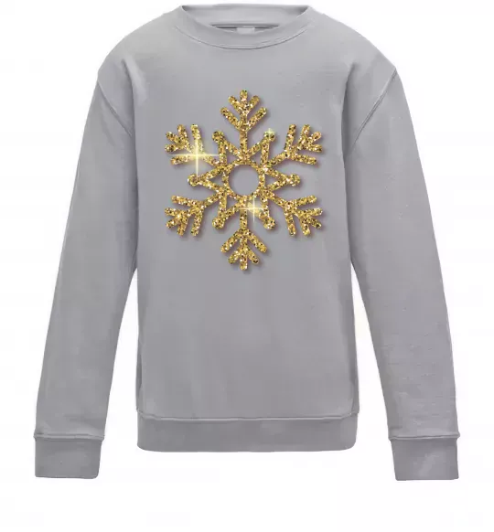 Дитячий світшот Золота сніжинка Сірий меланж фото