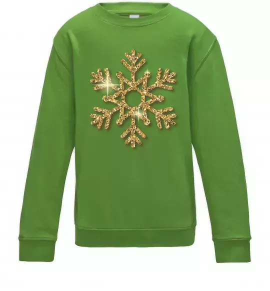 Дитячий світшот Золота сніжинка Лаймовий фото