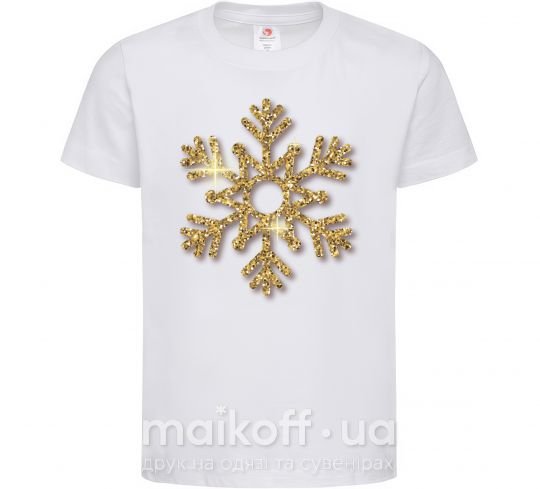 Детская футболка Золотая снежинка Белый фото