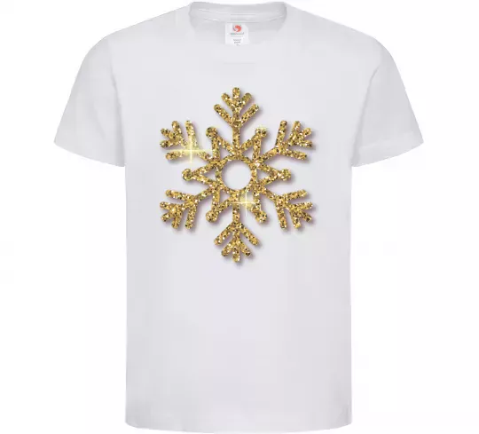 Дитяча футболка Золота сніжинка Білий фото