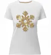 Жіноча преміум футболка Золота сніжинка Білий фото