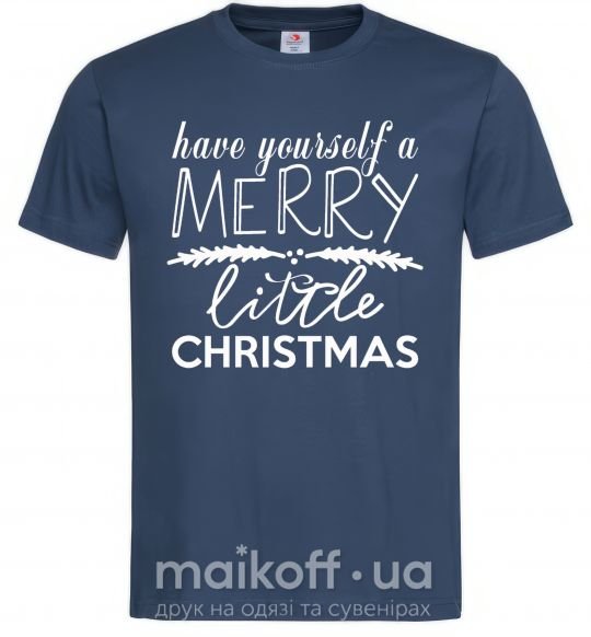 Чоловіча футболка Have yourself a merry little christmas Темно-синій фото