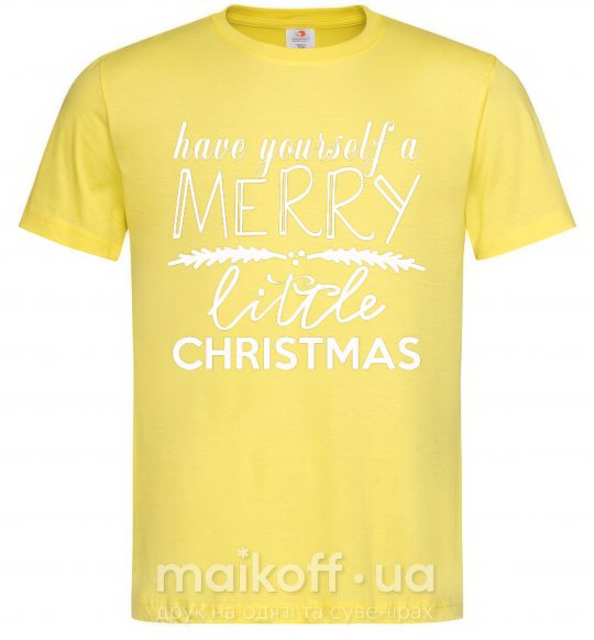 Мужская футболка Have yourself a merry little christmas Лимонный фото