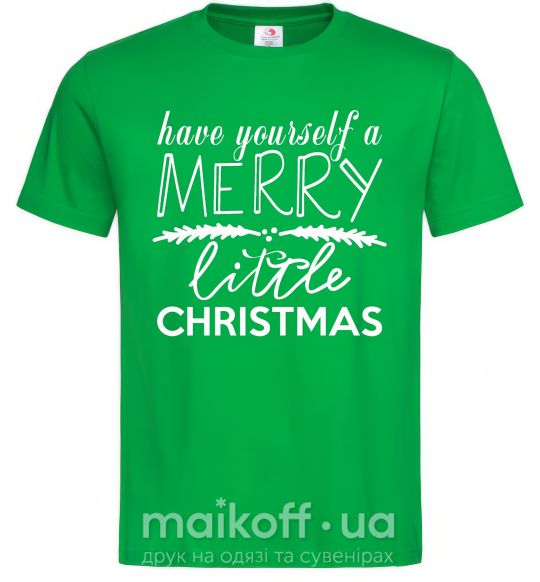 Мужская футболка Have yourself a merry little christmas Зеленый фото