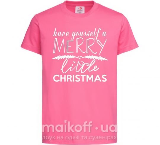 Дитяча футболка Have yourself a merry little christmas Яскраво-рожевий фото