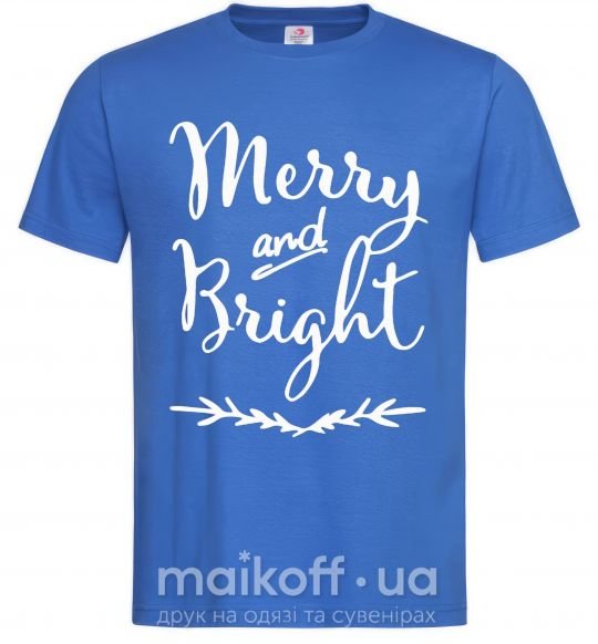 Мужская футболка Merry and bright Ярко-синий фото