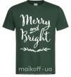 Мужская футболка Merry and bright Темно-зеленый фото