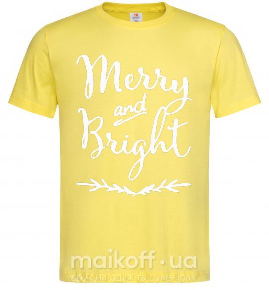 Мужская футболка Merry and bright Лимонный фото