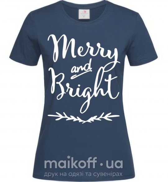 Жіноча футболка Merry and bright Темно-синій фото