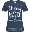 Жіноча футболка Merry and bright Темно-синій фото