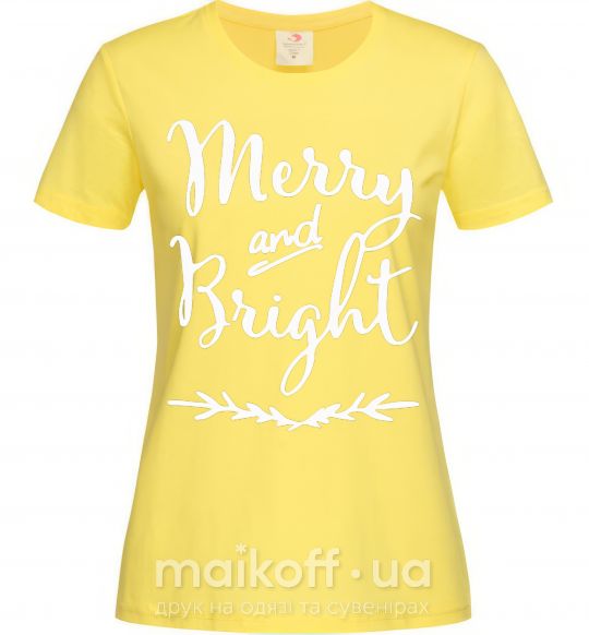 Жіноча футболка Merry and bright Лимонний фото