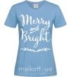 Жіноча футболка Merry and bright Блакитний фото