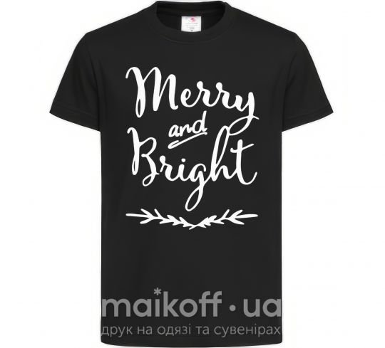 Дитяча футболка Merry and bright Чорний фото