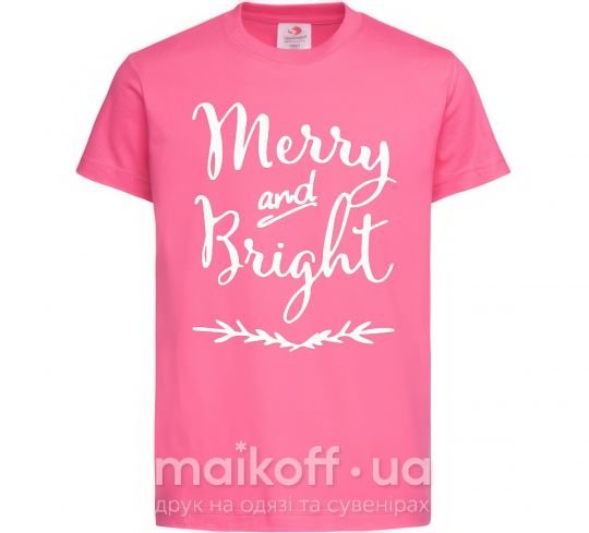 Дитяча футболка Merry and bright Яскраво-рожевий фото