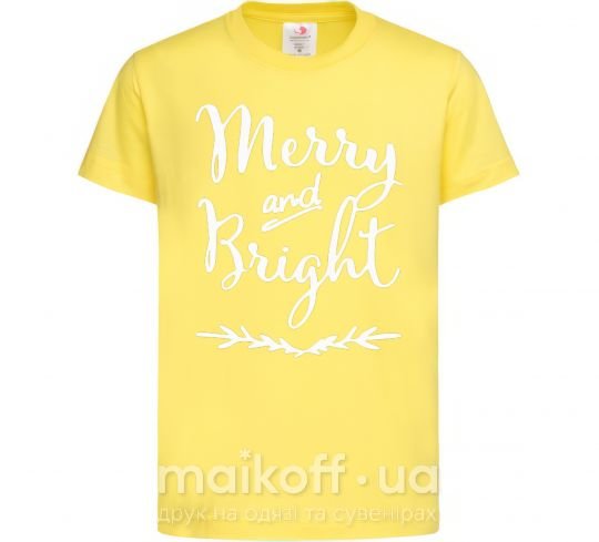 Дитяча футболка Merry and bright Лимонний фото