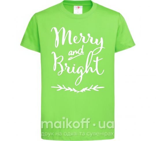 Дитяча футболка Merry and bright Лаймовий фото