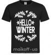 Мужская футболка Hello winter Черный фото