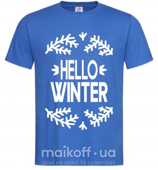 Чоловіча футболка Hello winter Яскраво-синій фото