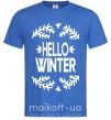 Мужская футболка Hello winter Ярко-синий фото
