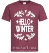 Чоловіча футболка Hello winter Бордовий фото