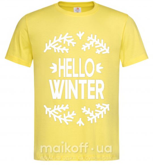 Чоловіча футболка Hello winter Лимонний фото