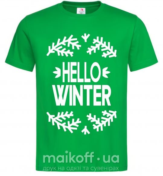 Чоловіча футболка Hello winter Зелений фото