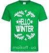 Мужская футболка Hello winter Зеленый фото