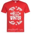 Мужская футболка Hello winter Красный фото