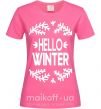 Жіноча футболка Hello winter Яскраво-рожевий фото