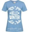 Женская футболка Hello winter Голубой фото