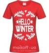 Женская футболка Hello winter Красный фото
