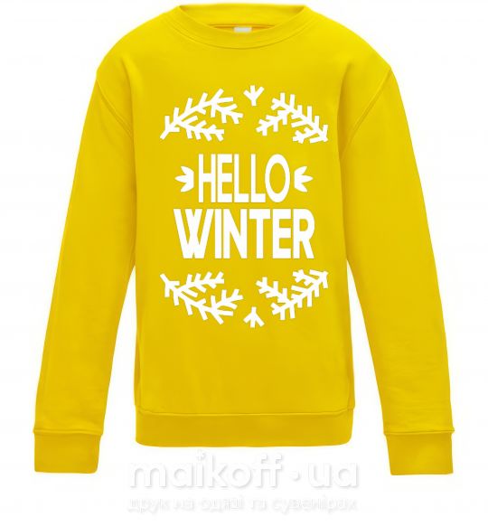 Дитячий світшот Hello winter Сонячно жовтий фото