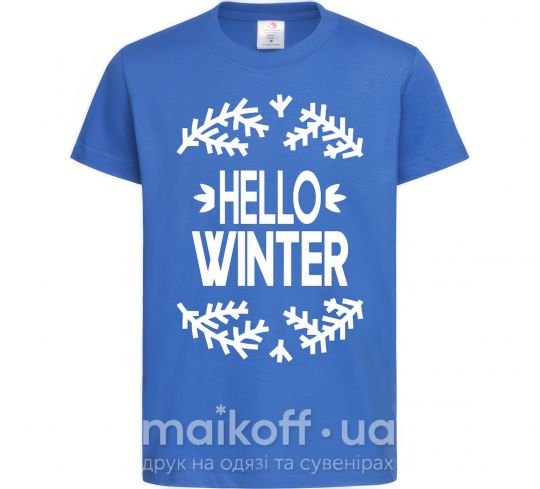 Детская футболка Hello winter Ярко-синий фото