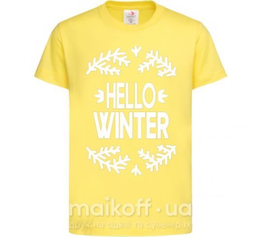 Дитяча футболка Hello winter Лимонний фото