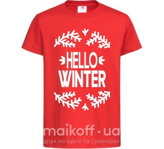 Детская футболка Hello winter Красный фото