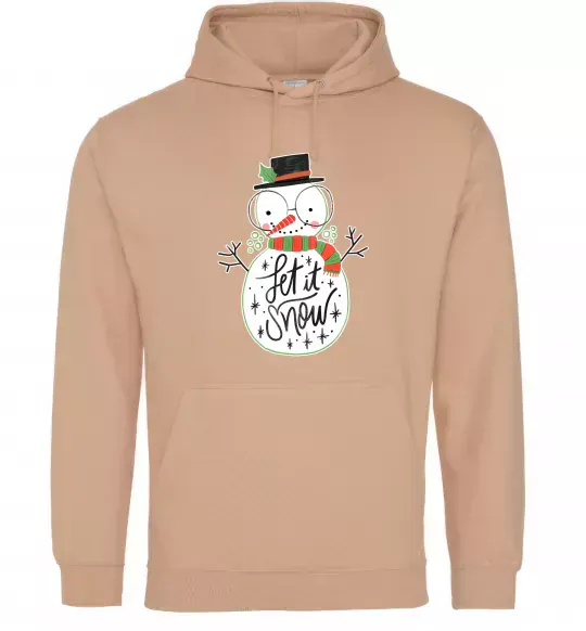 Женская толстовка (худи) Let it snow Песочный фото