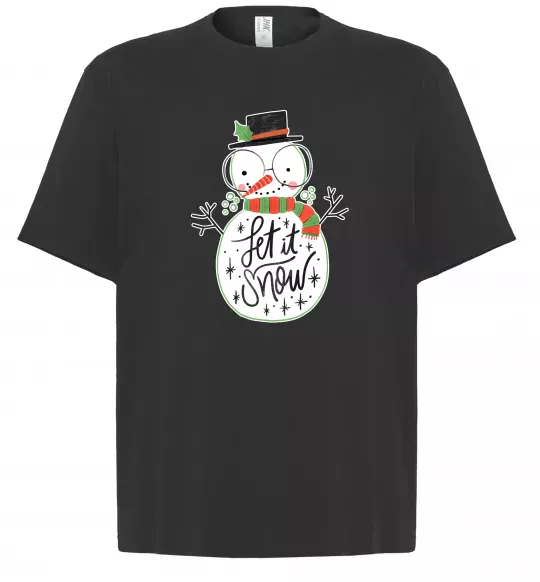 Футболка Оверсайз Let it snow Черный фото