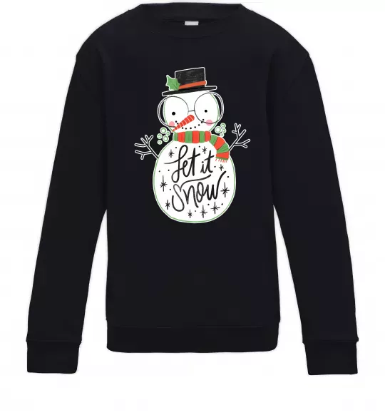 Дитячий світшот Let it snow Чорний фото