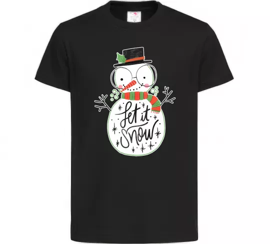 Детская футболка Let it snow Черный фото
