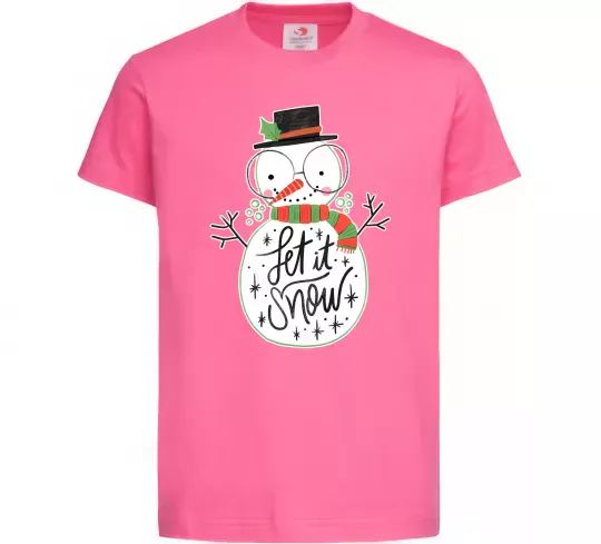 Детская футболка Let it snow Ярко-розовый фото