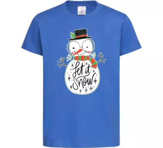 Детская футболка Let it snow Ярко-синий фото