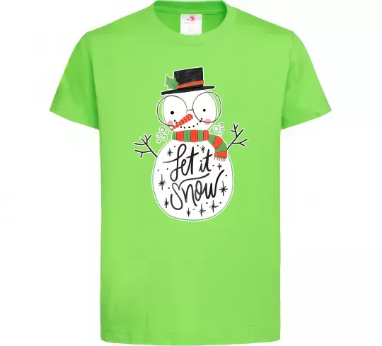 Детская футболка Let it snow Лаймовый фото