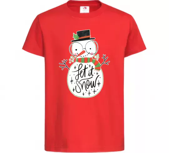 Детская футболка Let it snow Красный фото