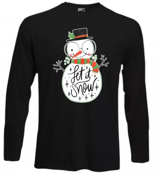 Лонгслив Let it snow Черный фото