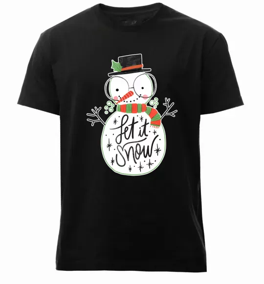 Чоловіча преміум футболка Let it snow Чорний фото