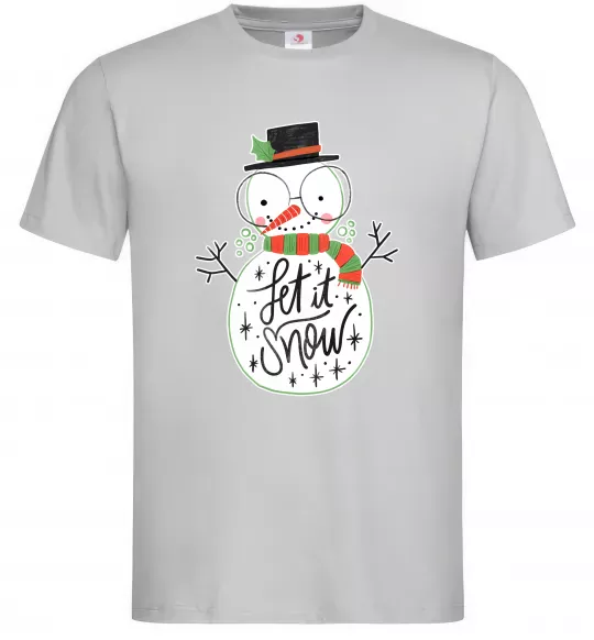 Мужская футболка Let it snow Серый фото