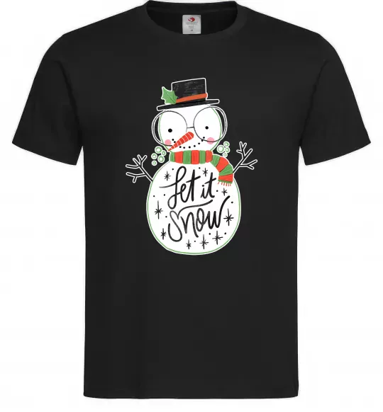 Мужская футболка Let it snow Черный фото